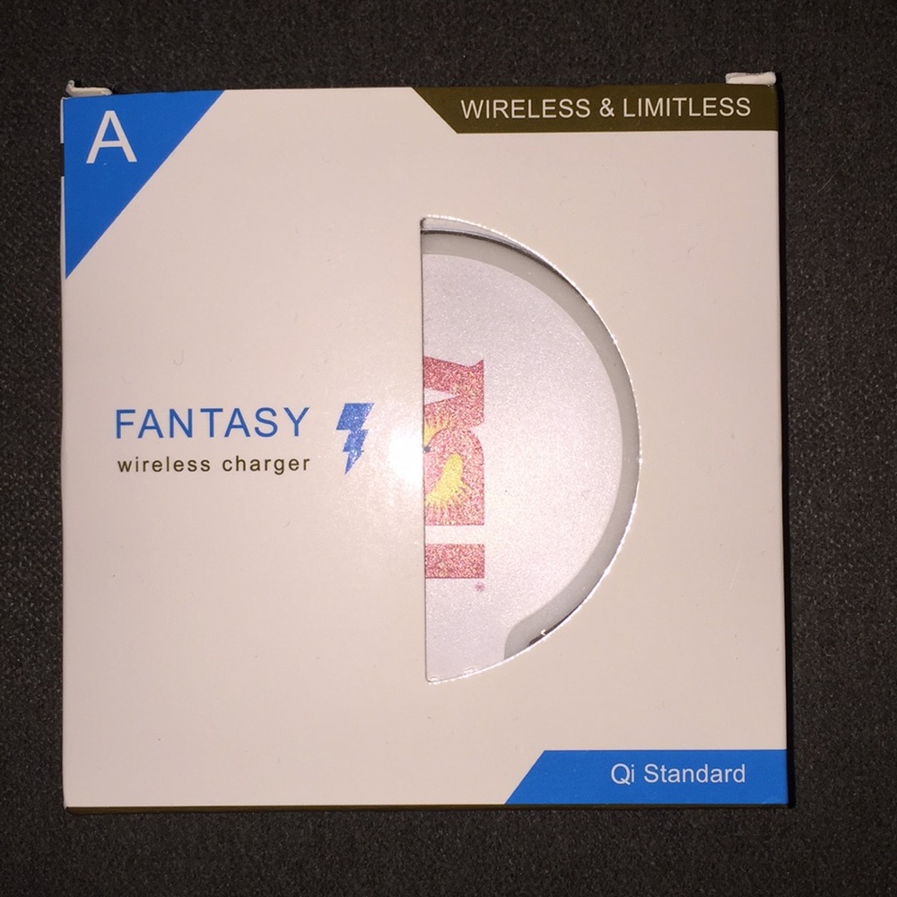 Wireless charger with ASU logo.